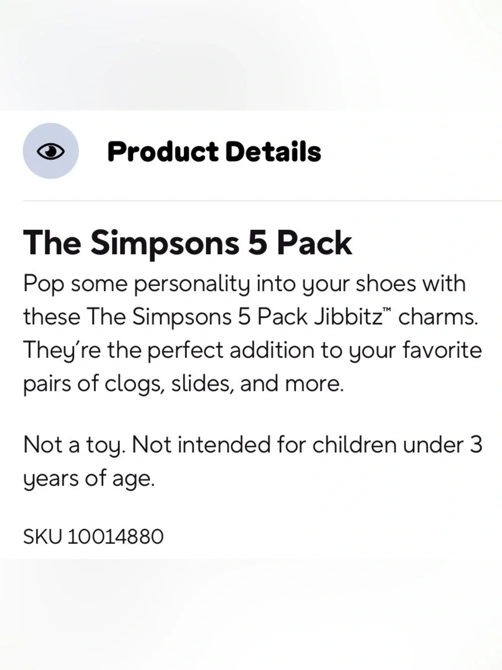 CROCS The Simpsons Jibbitz 5-Pack  Character Charms Brand New in pack.